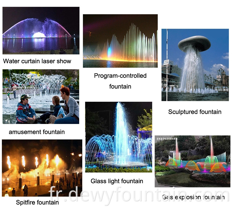 Design gratuit extérieur grand spectacle de fontaine d'eau de danse musicale élevée avec lumières DW-88
